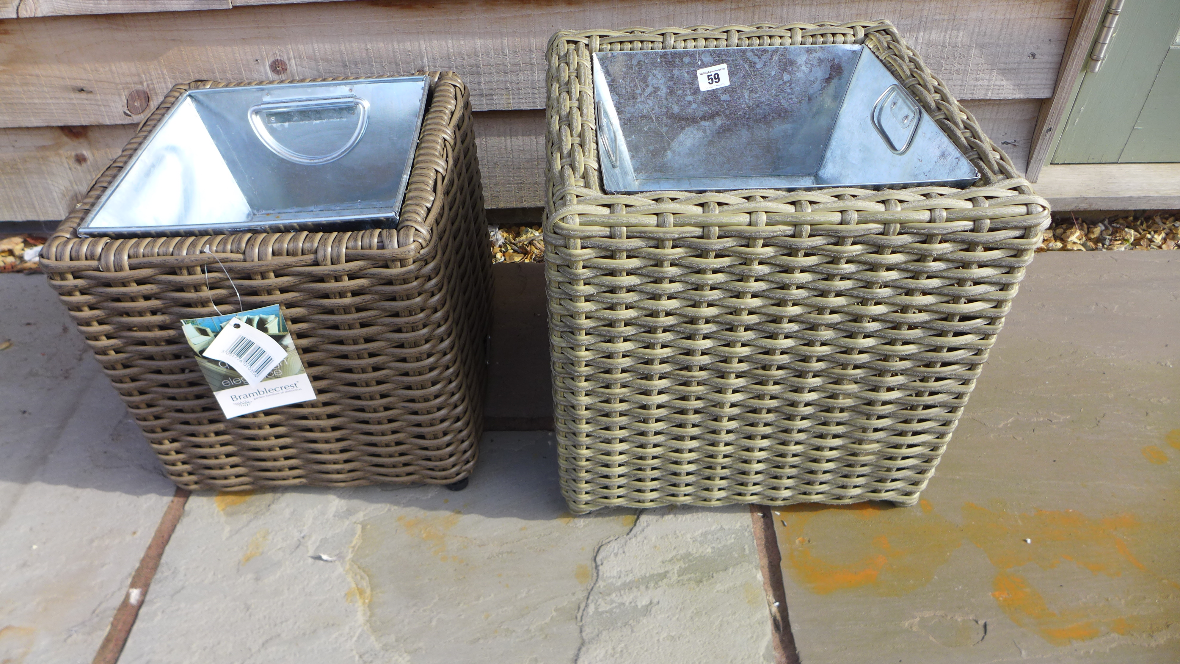 Two Bramblecrest rattan planters