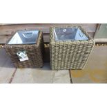 Two Bramblecrest rattan planters