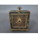 A Zenith enamelled bedside alarm clock - Height 7cm x Width 5.