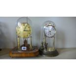 Two brass Anniversary clocks,