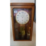 A French Electrique ATO wall clock in need of restoration - 48cm x 26cm