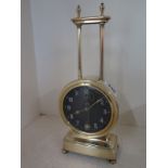 A kee-less gravity clock circa 1920 by Christopher Webb - brass cased