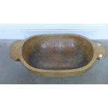 A vintage wooden bowl polished for decorative use