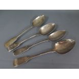 Four silver table spoons approx weight 8.