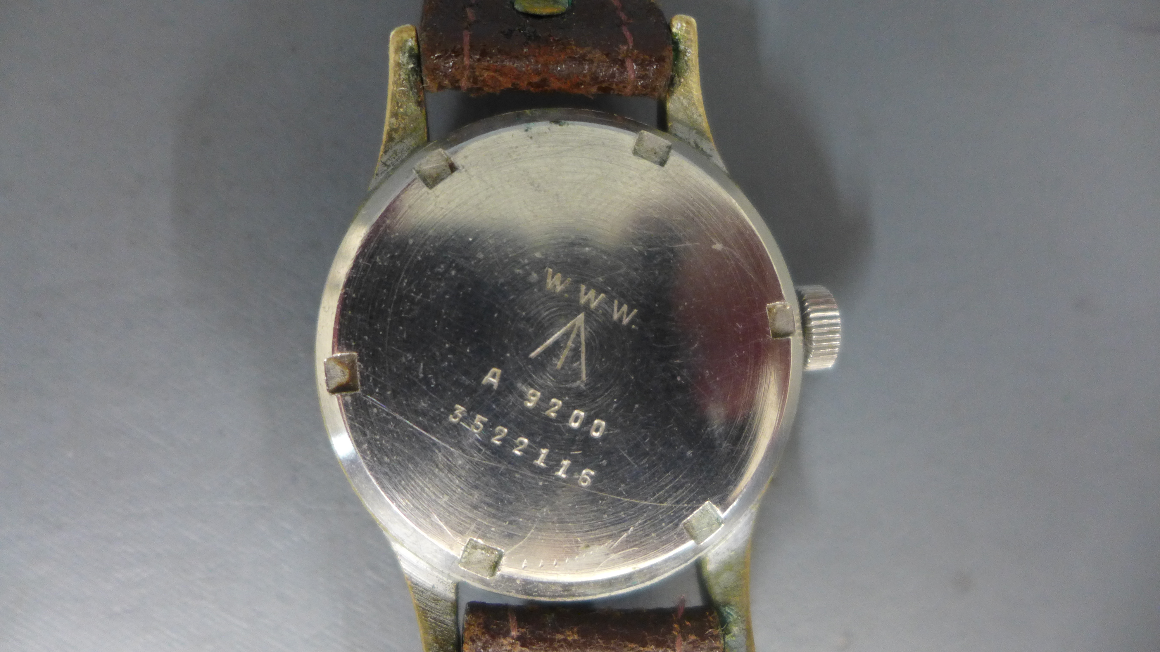 A gentleman's 1940's British Military issue WWII black dial vertex wristwatch manual wind movement, - Image 3 of 3