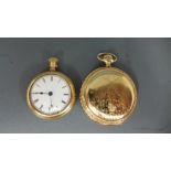 A ladies gold plated pocket watch, open faced by Elgin Watch Co USA,