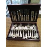 A canteen of Kings pattern plated cutlery - 12 place settings - in good condition