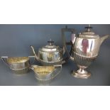 A Walker and Hall silver plated tea set Condition report: Generally good,