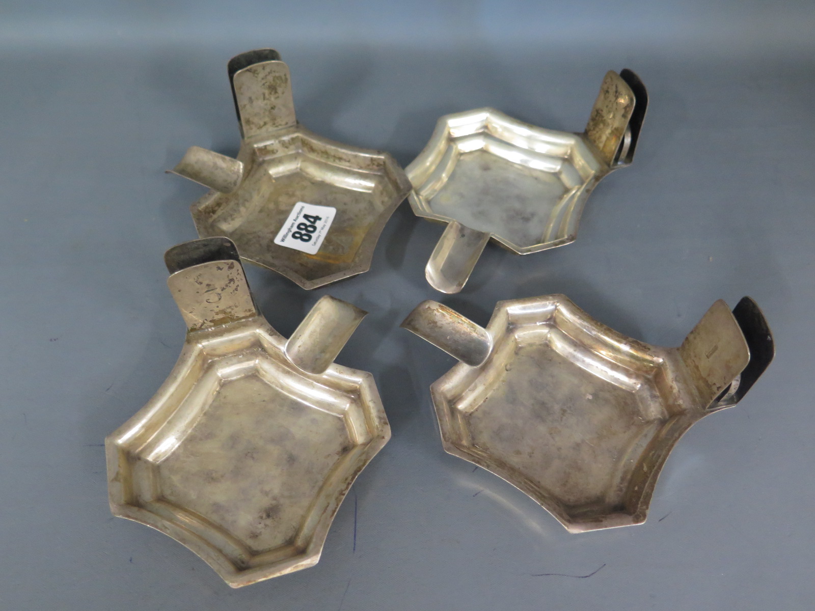 Four matching silver ashtrays with matchbox holders by Asprey London, - Image 2 of 2