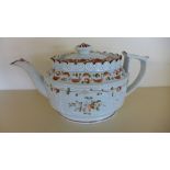 A 19th century teapot with floral sprays - Height 15cm - minor chips Provenance: Sherford House,