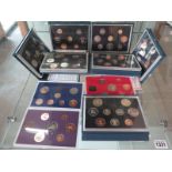 Ten Royal Mint coin proof sets 1980-1989