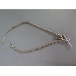 A silver watch chain - Length 37cm approx 0.