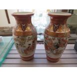 A pair of Kutani vases - Height 36cm Condition report: Minor gilt wear no obvious damage or