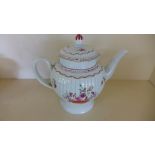 A 19th century Yorkshire Pottery New Hall style teapot - Height 16cm - chips to spout,