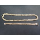A 9ct gold fancy-link necklace, length 47cms - Together with a matching bracelet,