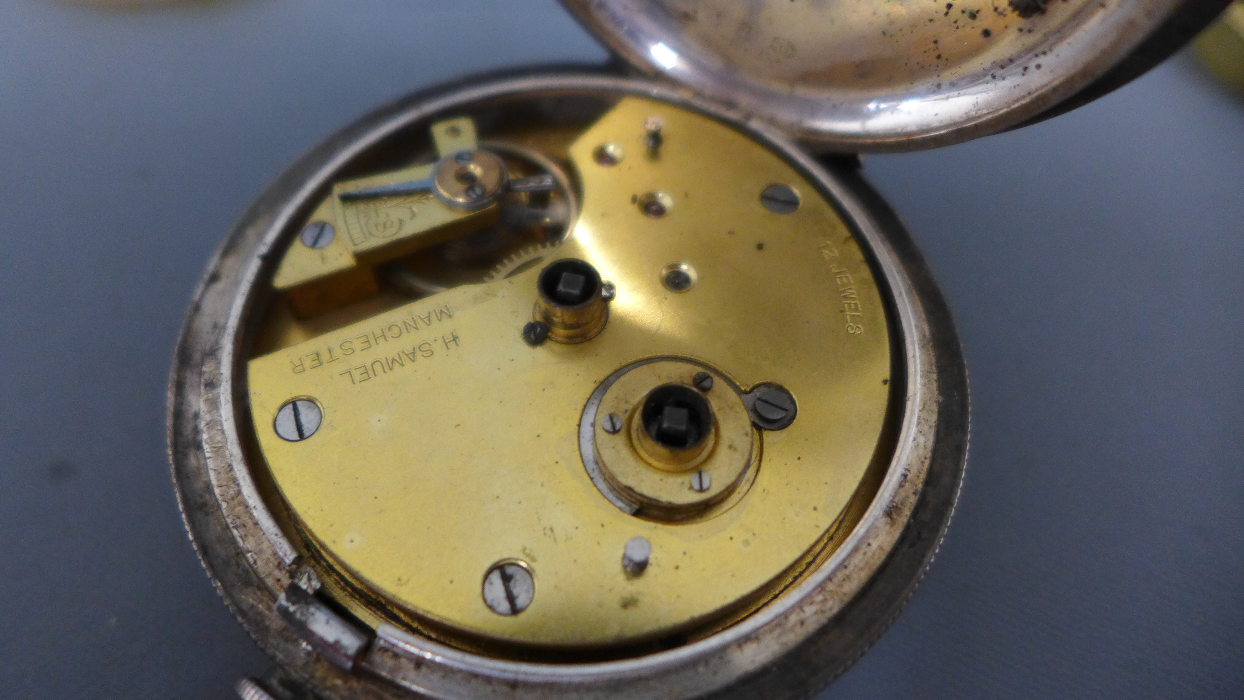 A silver hallmarked open faced pocket watch by H. - Image 3 of 3