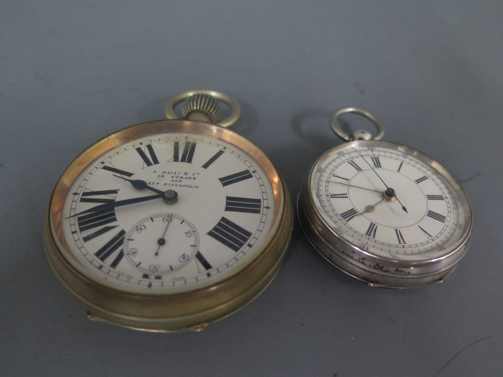 A large pocket watch, Roman numerals to white enamel dial with subsidiary second hand at 6 o'clock, - Image 2 of 2