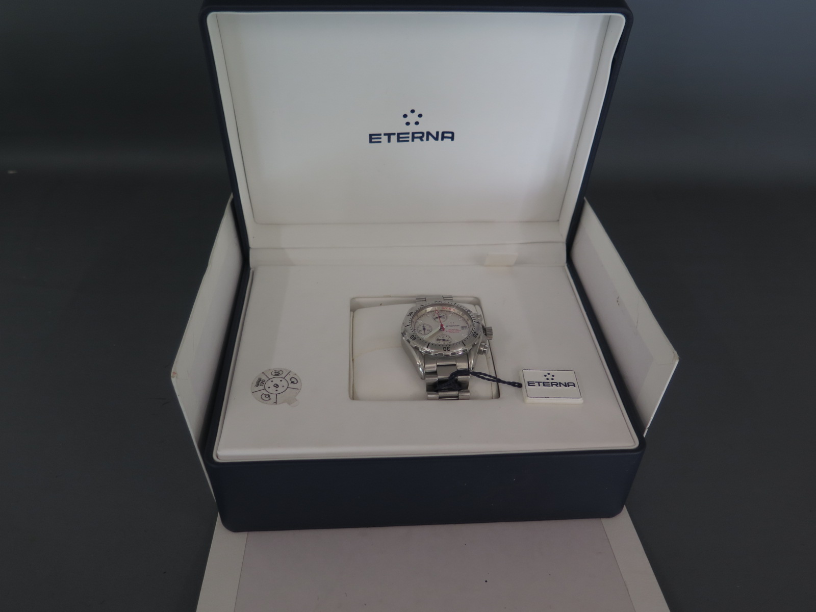 A gents steel boxed Eterna Kontiki,