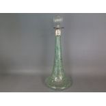 A Loetz glass decanter with green glass highlights to body,