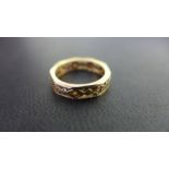 A 9ct gold white-gem full-circle ring - Hallmarked Birmingham - Ring size K 1/2 - Weight approx 2.