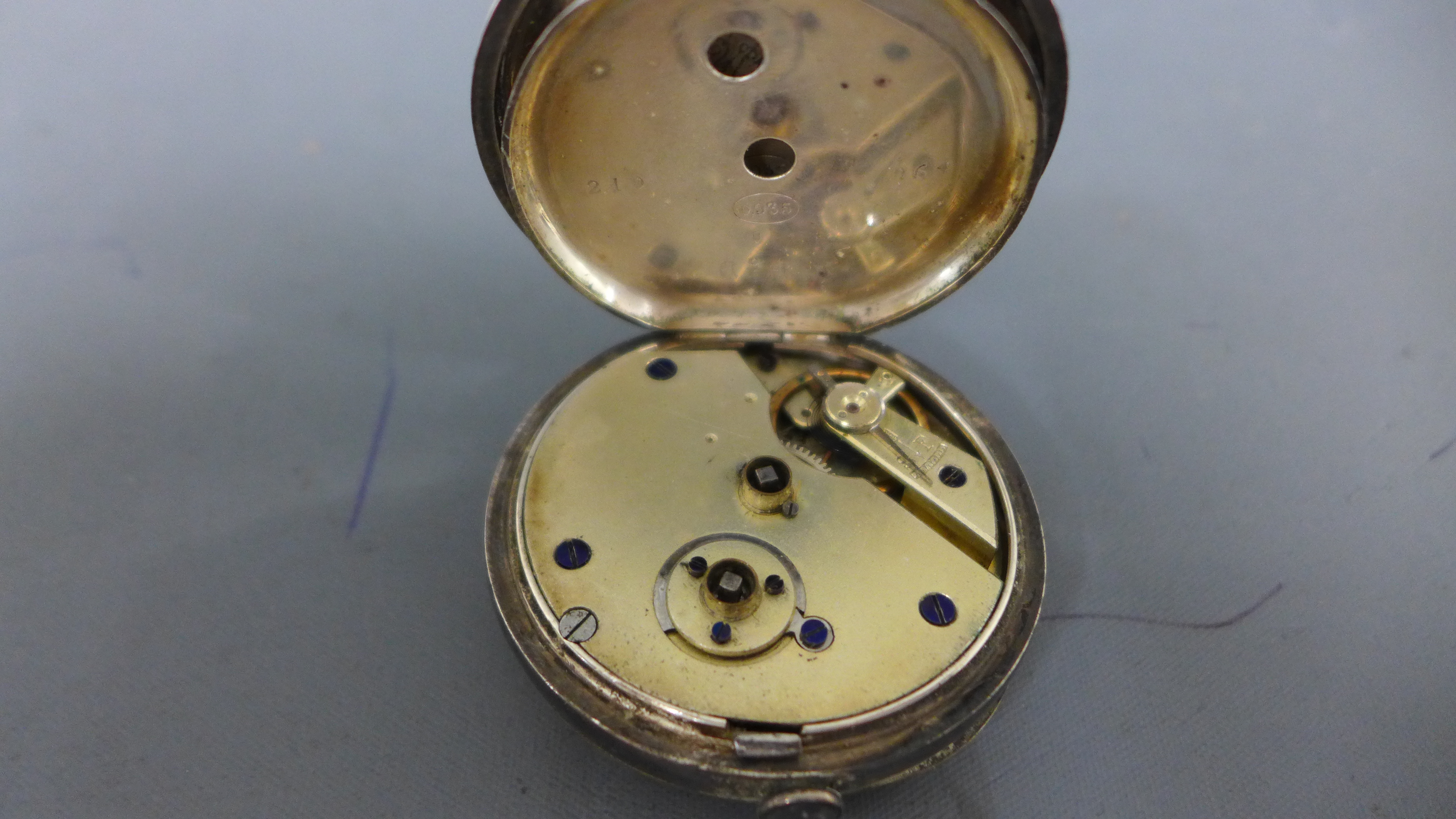 A silver hallmarked open faced pocket watch by Kendal and Dent, - Image 3 of 3