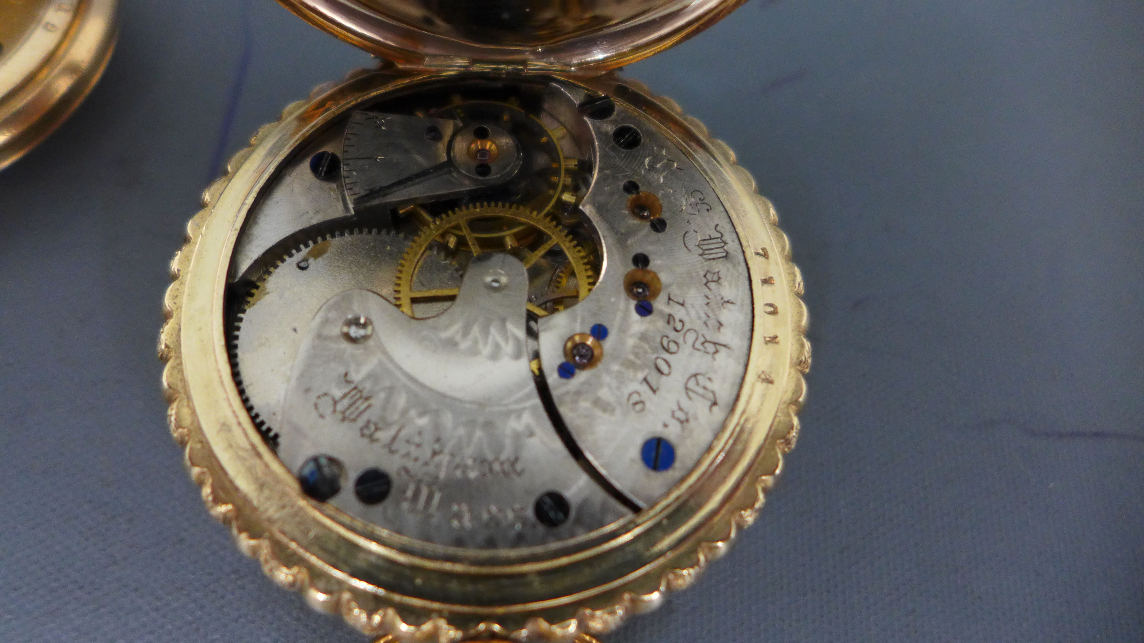 A ladies gold plated pocket watch, open faced by Elgin Watch Co USA, - Image 4 of 4