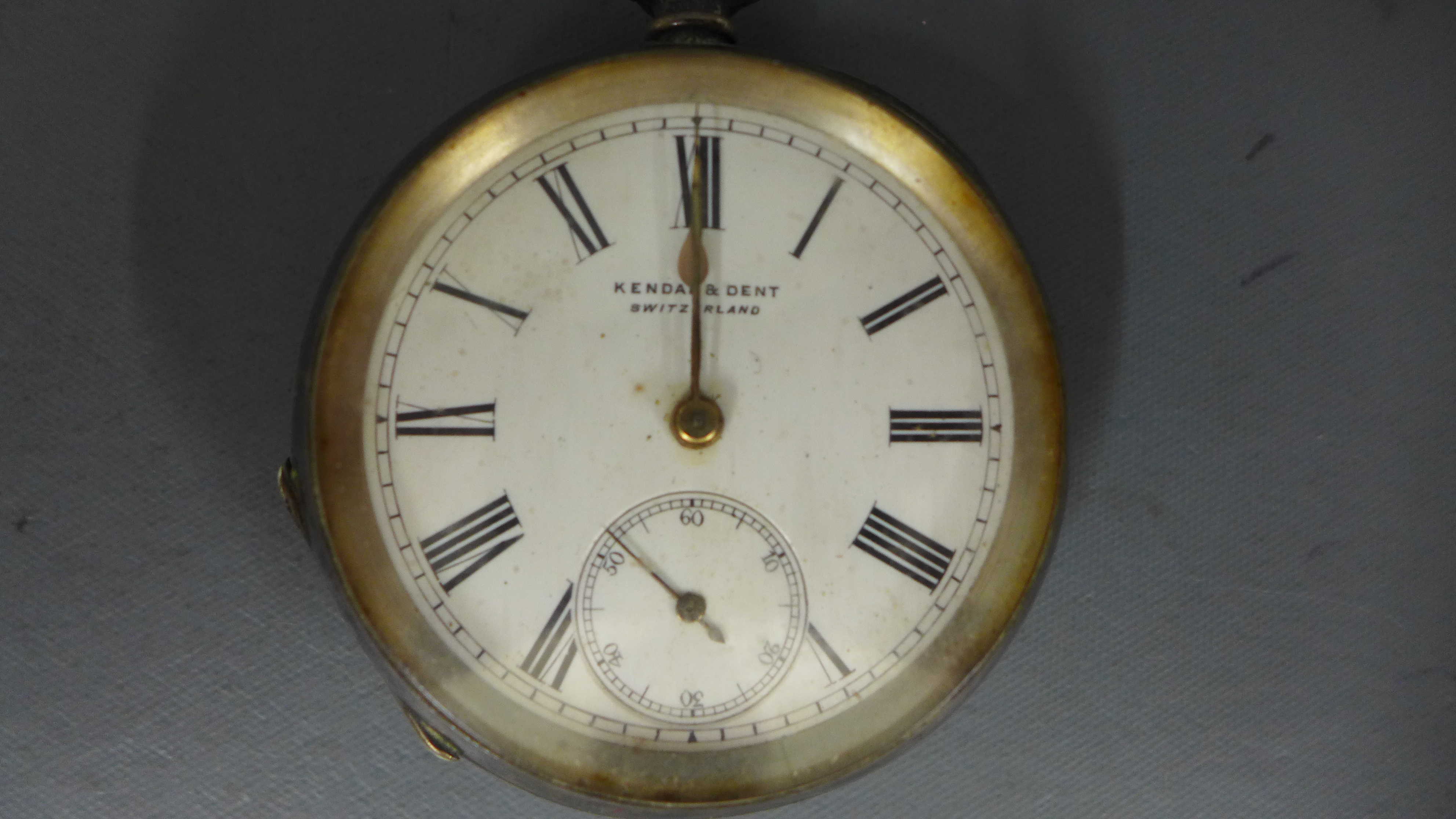 A silver hallmarked open faced pocket watch by Kendal and Dent, - Image 2 of 3