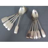 Two sets of six silver teaspoons all by GA - total weight approx 6.