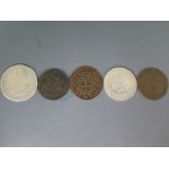 Five coins including one dated 1713 Carol VI, Ferdinand VI, eight marked 1812,