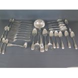 19th century silver flatware various dates and makers all engraved with a boars head including a