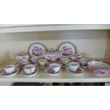 A 19th century Sunderland lustre tea service, 23 pieces - teapot good condition,