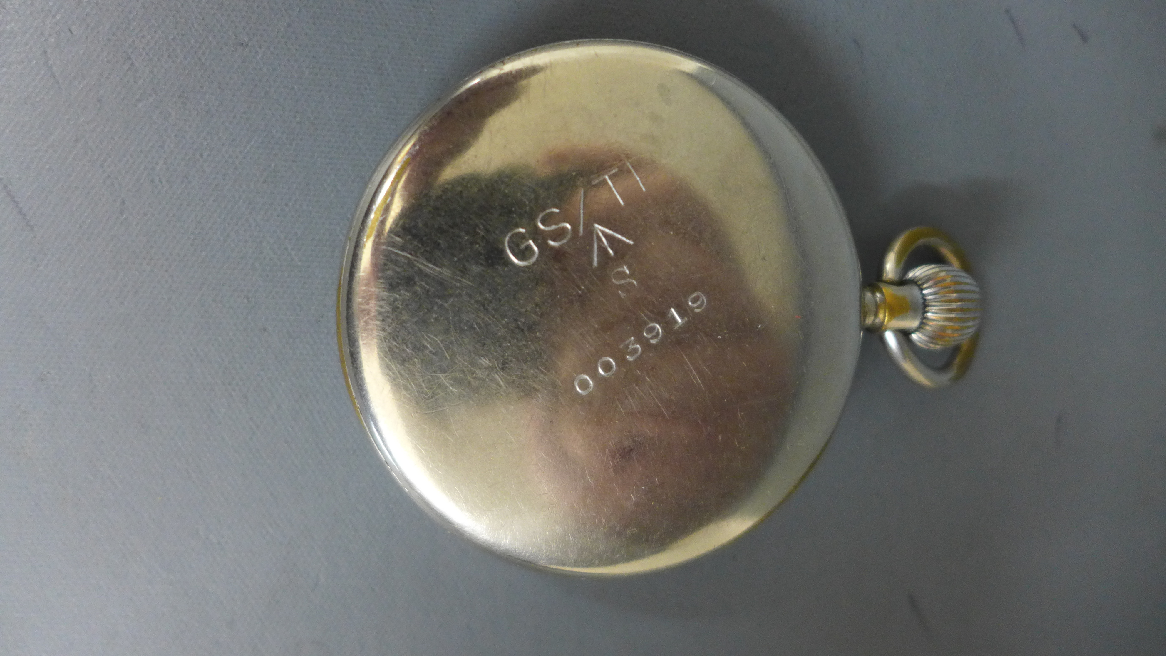 A chrome cased Jaeger Le Coultre pocket watch Arabic numerals to dial with subsidiary second hand - Image 3 of 3