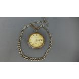 A silver hallmarked open faced pocket watch by H.