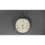 A silver hallmarked open faced pocket watch, no makers mark to dial or mechanism,