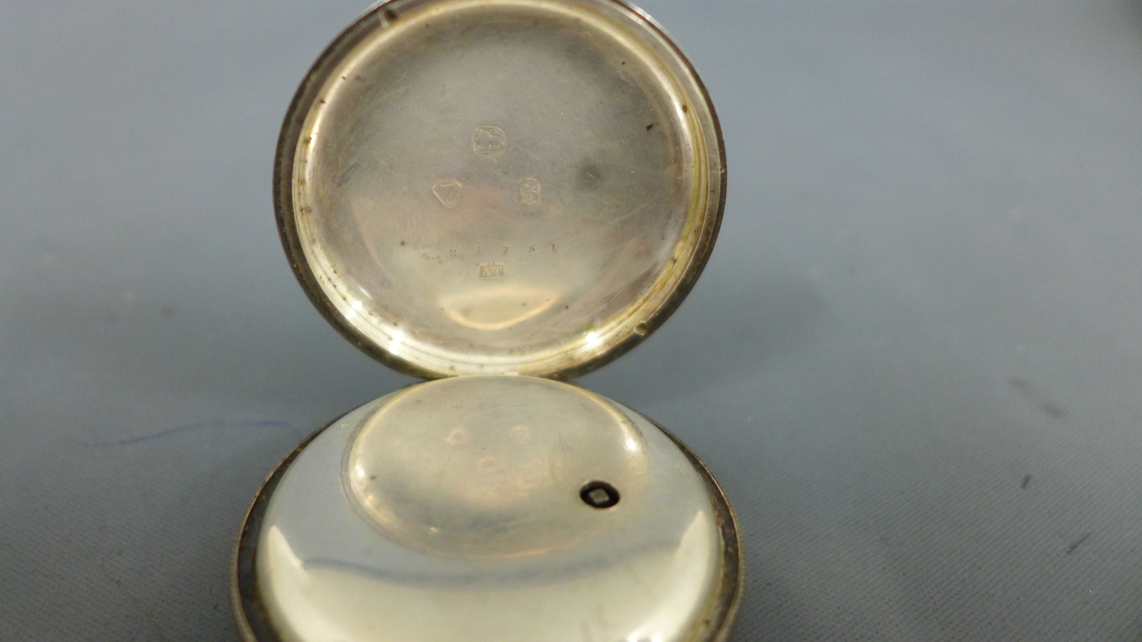 A silver hallmarked open faced pocket watch, - Image 2 of 2