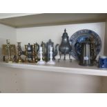 A collection of 19th century and later brass ware,