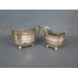 A silver milk jug and sugar bowl Sheffield 1918/19 TB & S - approx weight 7.