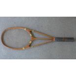 A rare Hazells Streamline tennis racquet - Blue Star - in good condition in a sprung press - Height