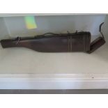 A leather leg o mutton gun case - length 78cm - good overall condition