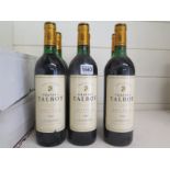 Six 75cl bottles of Chateau Talbot Saint Julien 1986 Medoc - most bottles with good levels one to