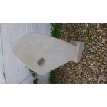 A new limestone garden sculpture with an ironstone base - Height 78cm