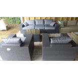 A good quality Quatropi outdoor sofa set comprising a large three seater sofa - Length 277cm - two