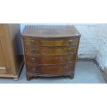 A Georgian style mahogany bowfronted chest with four drawers - Height 77cm x Width 76cm x Depth