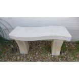 A new limestone wavy garden bench - Height 49cm x Width 90cm x Depth 31cm