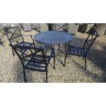 A Bramblecrest aluminium table and four chairs