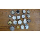 A collection of assorted pocket watches and cases etc for spares or repairs