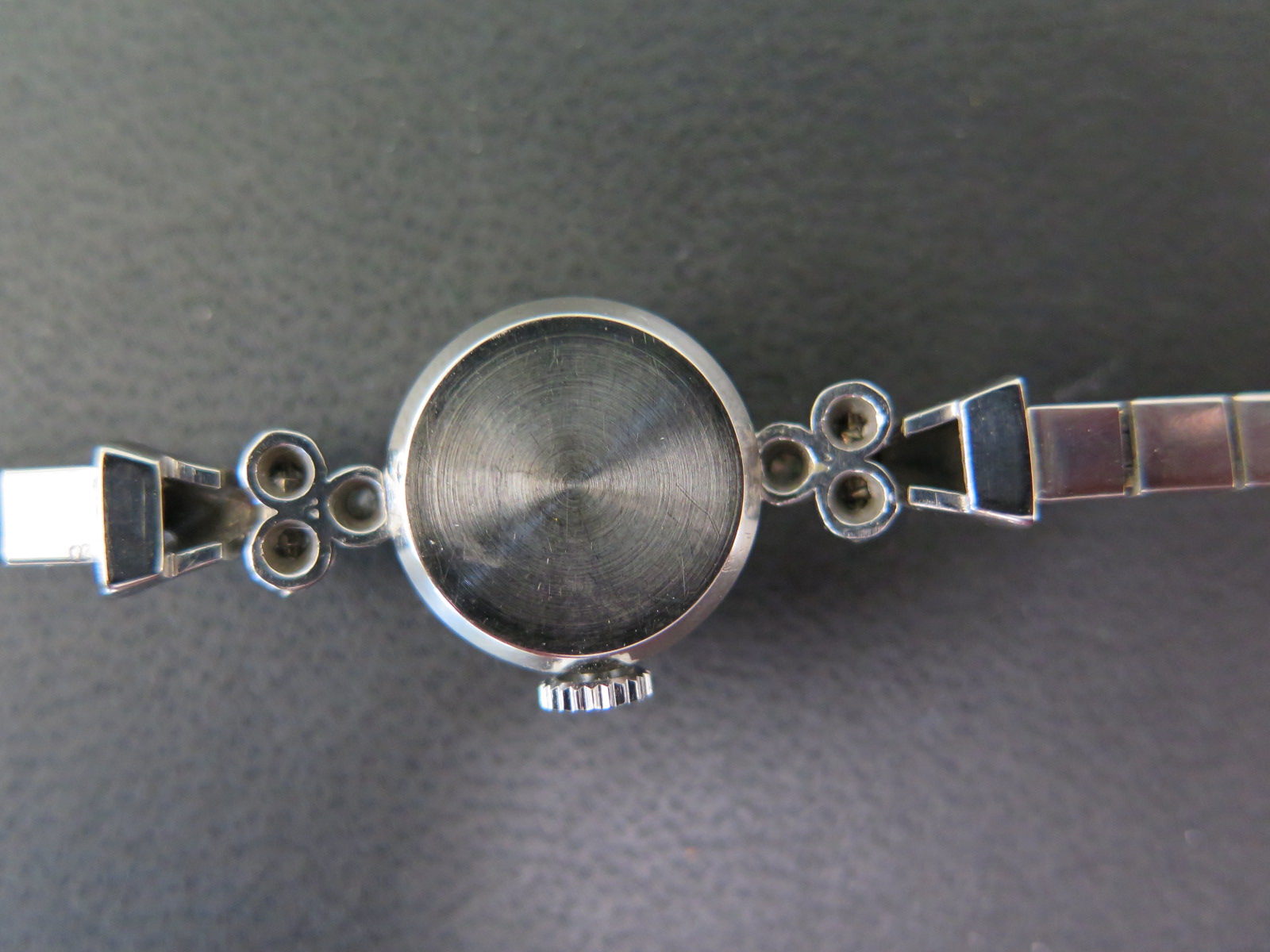 An early 20th century white gold Ladies Rolex bracelet wristwatch set with three diamonds to each - Image 4 of 4
