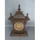 A Continental musical alarm mantle clock - Height 31cm - working order,