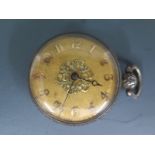 A Jas McCabe small fusee lever pocket watych within a silver hallmarked case,