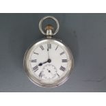 A Swiss silver cased double sided pocket watch/stopwatch,